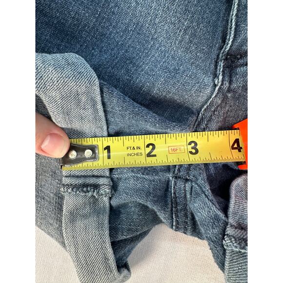 Mossimo Supply Co Junior sz 17 High Waisted Button Up Denim Shorts Cuffed Sailor - Picture 6 of 7